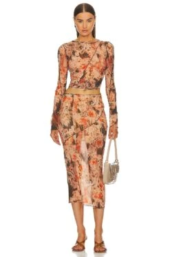 BEC + BRIDGE Averil Gathered Skirt Glitch Floral -Fashion Clothing Store BECA WQ72 V4