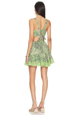 Rhea Mini Dress Leaf Green -Fashion Clothing Store BENE WD258 V3