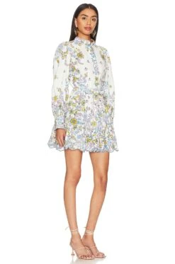 Shirt Dress With Tie Up Belt White -Fashion Clothing Store BENE WD264 V2