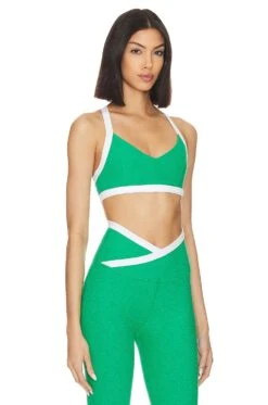 Beyond Yoga Spacedye Outlines Bra Green Grass & Cloud White -Fashion Clothing Store BEYR WI100 V2
