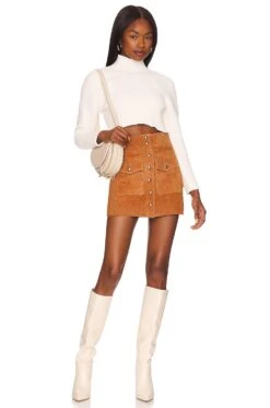 Front Button Mini Skirt French Toast -Fashion Clothing Store BLAN WQ82 V4