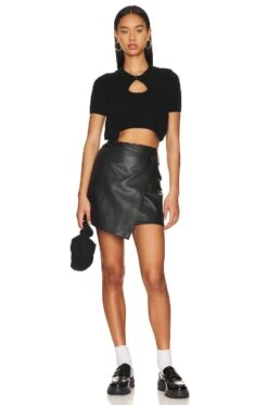 Faux Leather Skirt Opening Act -Fashion Clothing Store BLAN WQ86 V4