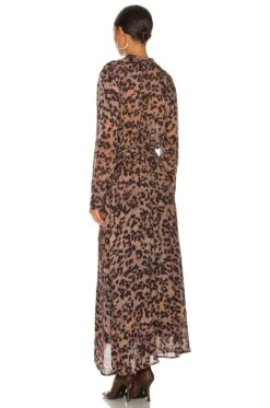 Maxi Shirt Dress Golden Spots 7 Maxi Shirt Dress Golden Spots -Fashion Clothing Store BLD WD102 V3