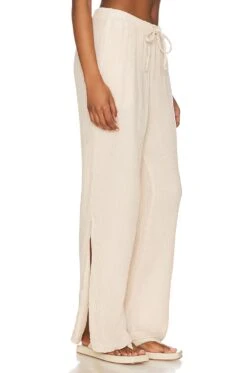 Side Slit Wide Leg Pant Sandal Wood -Fashion Clothing Store BLD WP99 V2