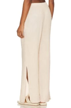 Side Slit Wide Leg Pant Sandal Wood -Fashion Clothing Store BLD WP99 V3