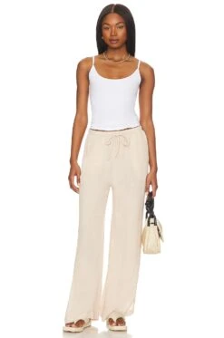 Side Slit Wide Leg Pant Sandal Wood -Fashion Clothing Store BLD WP99 V4