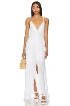 X Revolve Sky Long Dress White