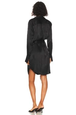 Shirt Dress Black -Fashion Clothing Store BOBI WD1355 V3
