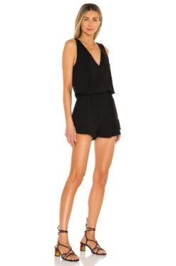 Draped Romper Black 6 Draped Romper Black -Fashion Clothing Store BOBI WR127 V2