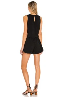 Draped Romper Black 7 Draped Romper Black -Fashion Clothing Store BOBI WR127 V3
