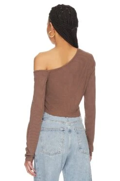 Angled Off The Shoulder Top Earth -Fashion Clothing Store BOBI WS2349 V3