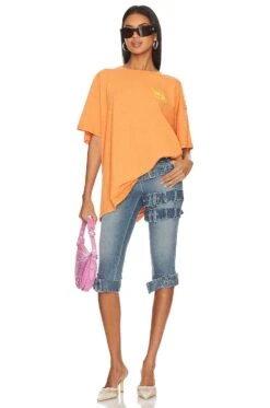 Boys Lie Washed Up Boyfriend Tee Orange -Fashion Clothing Store BOYR WS94 V4