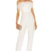 Lola Blanc Feather Jumpsuit White