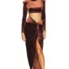 Cleopatra Velvet Set Coffee -Fashion Clothing Store BROR WD461 V1