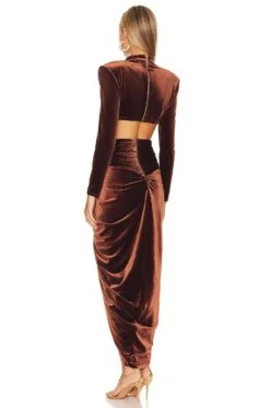 Cleopatra Velvet Set Coffee -Fashion Clothing Store BROR WD461 V3
