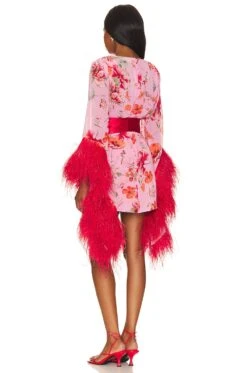 Geisha Poppy Mini Dress Pink Multi & Red -Fashion Clothing Store BROR WD573 V3