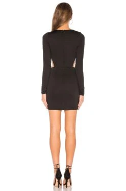 Rhonda Deep V Mini Dress Black -Fashion Clothing Store BTWR WD709 V3