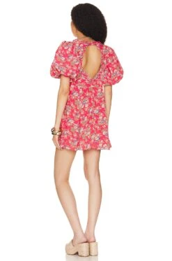 Spring Mini Dress Red Flora -Fashion Clothing Store BYTR WD10 V3