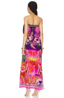 Camilla Strapless Blouson Maxi Dress Flight Of The Flamingo -Fashion Clothing Store CILL WD359 V3