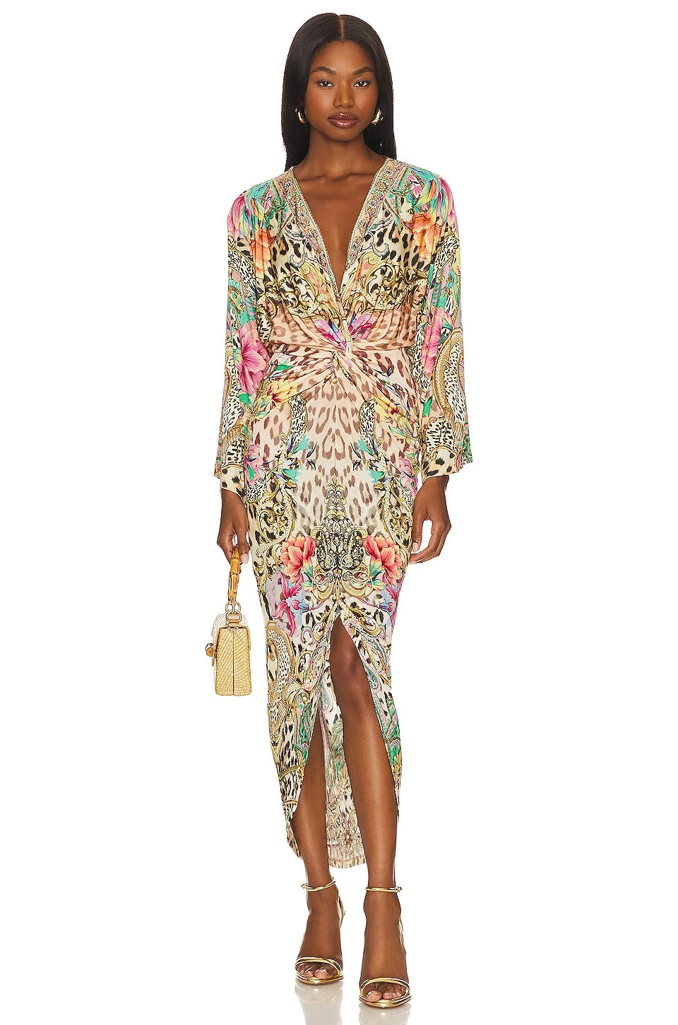 Camilla Long Split Front Twist Dress QUEEN ATLANTIS 3 Camilla Long Split Front Twist Dress QUEEN ATLANTIS