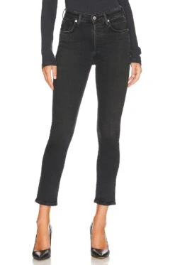 CITIZENS OF HUMANITY Charlotte High Rise Straight Black Ink