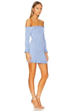 Tilly Dress Blue White Mini Polka Dot -Fashion Clothing Store CLNR WD121 V2