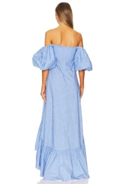 Gabrielle Dress Blue & White Mini Polka Dot -Fashion Clothing Store CLNR WD123 V3