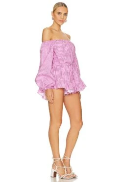 Korina Romper Pink Gingham -Fashion Clothing Store CLNR WR5 V2