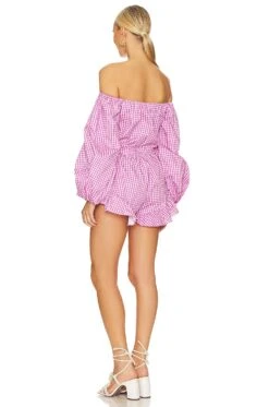Korina Romper Pink Gingham -Fashion Clothing Store CLNR WR5 V3
