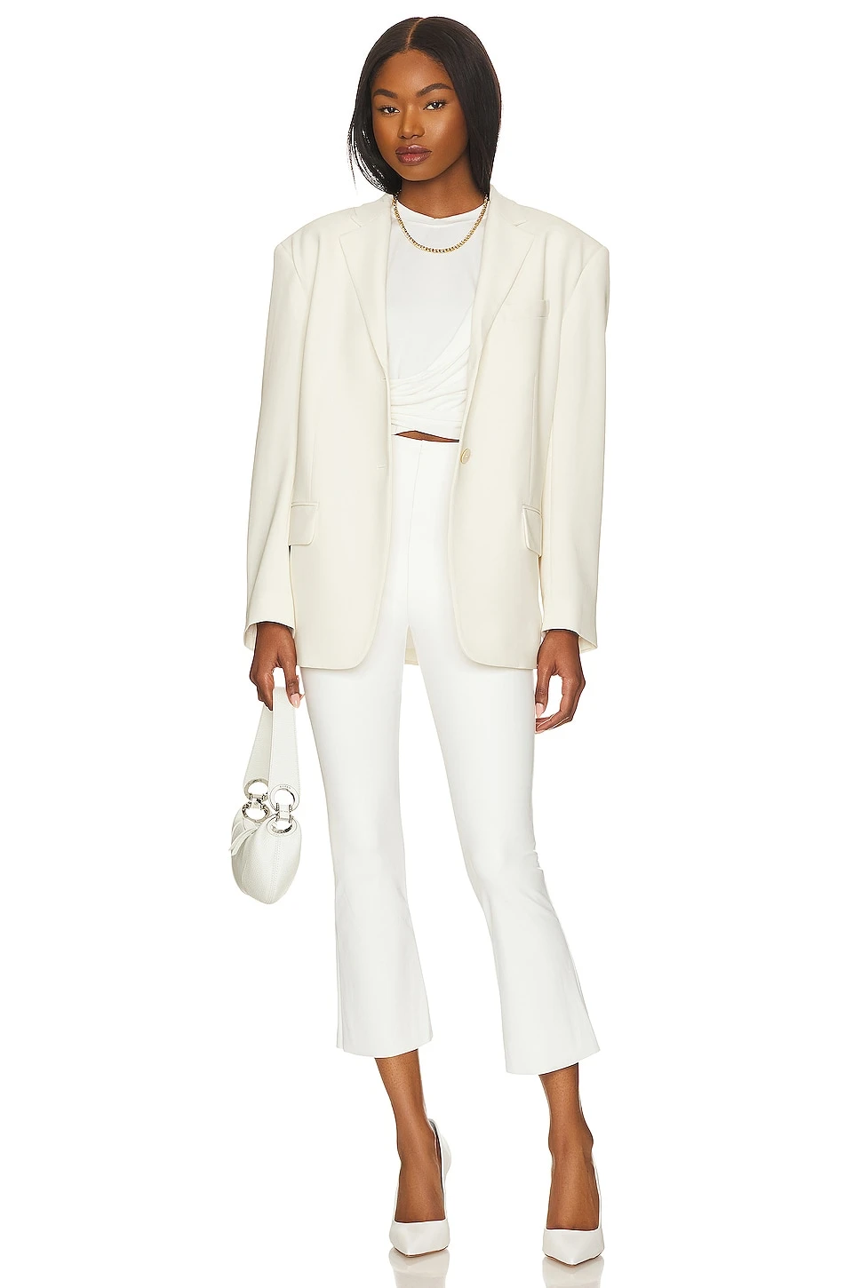 Commando Faux Leather Cropped Flare White 6 Commando Faux Leather Cropped Flare White - Image 4