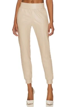 Commando Faux Leather Jogger Sand -Fashion Clothing Store CMAN WP102 V1 1
