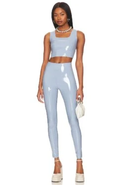 Commando Faux Patent Leather Legging Vintage Blue -Fashion Clothing Store CMAN WP98 V4