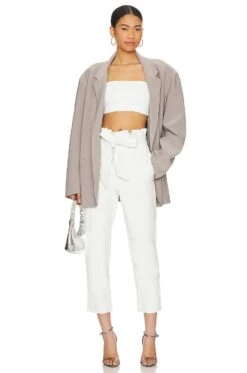 Commando Faux Leather Paperbag Pant White -Fashion Clothing Store CMAN WP99 V4