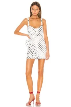 Camila Coelho Emma Mini Dress White & Black
