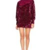 Camila Coelho ROBE COURTE JEZABEL Burgundy -Fashion Clothing Store COEL WD177 V1