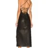 Camila Coelho Alexa Leather Midi Dress Black -Fashion Clothing Store COEL WD192 V1