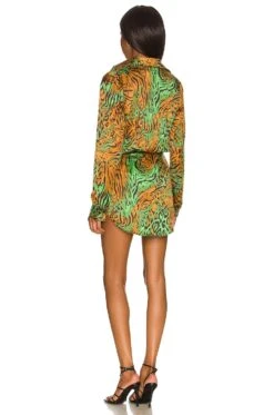 Camila Coelho Silva Shirt Dress Jungle Green Leopard -Fashion Clothing Store COEL WD218 V3