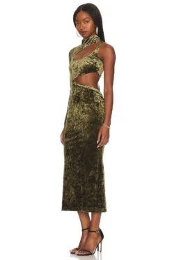 Camila Coelho Arabella Midi Dress Olive Green -Fashion Clothing Store COEL WD306 V3