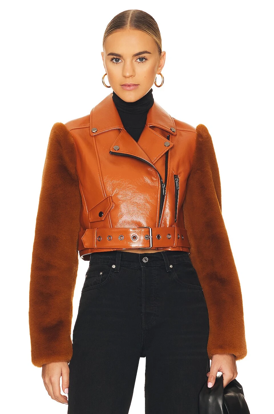 Camila Coelho Florencia Moto Jacket Caramel 4 Camila Coelho Florencia Moto Jacket Caramel - Image 2