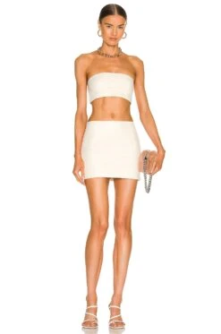 Camila Coelho Leather Micro Mini Skirt White 11 Camila Coelho Leather Micro Mini Skirt White -Fashion Clothing Store COEL WQ85 V4