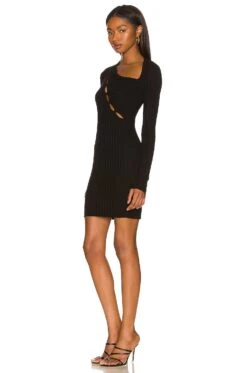 Capri Cut Out Dress Jet Black -Fashion Clothing Store COTR WD148 V3