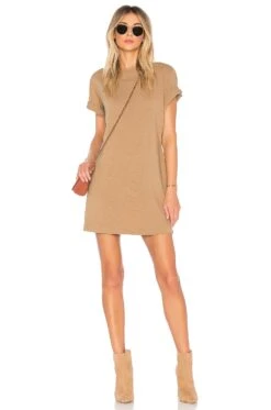 Tokyo Short Sleeve Mini Dress Dark Tan -Fashion Clothing Store COTR WD40 V1 1