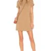 Tokyo Short Sleeve Mini Dress Dark Tan