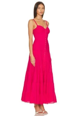 Melia Long Dress Solid Fuchsia -Fashion Clothing Store CRIB WD106 V2