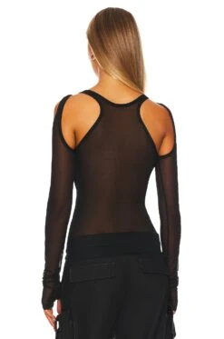 Dion Lee Sheer Shift Loop Long Sleeve Top Black -Fashion Clothing Store DIOR WS82 V3