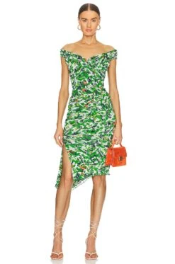 DIANE VON FURSTENBERG Lovinia Dress Scribble Garden White