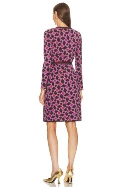 DIANE VON FURSTENBERG Edwina Dress Venice Geo Brown -Fashion Clothing Store DVF WD489 V3