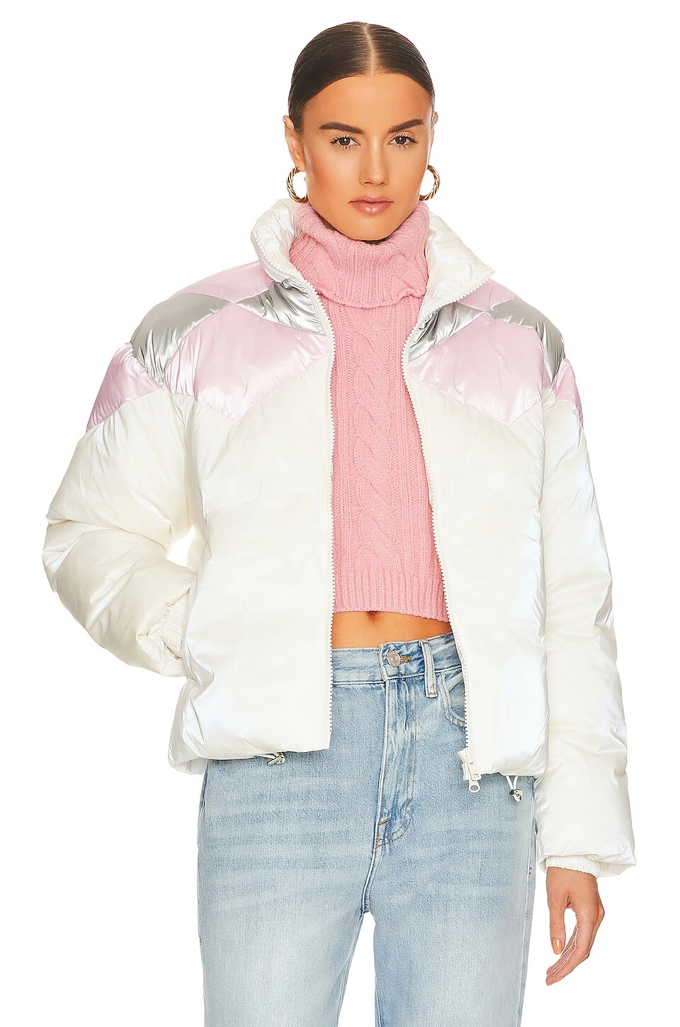 Juno Puffer Jacket Ivory Pastel 3 Juno Puffer Jacket Ivory Pastel