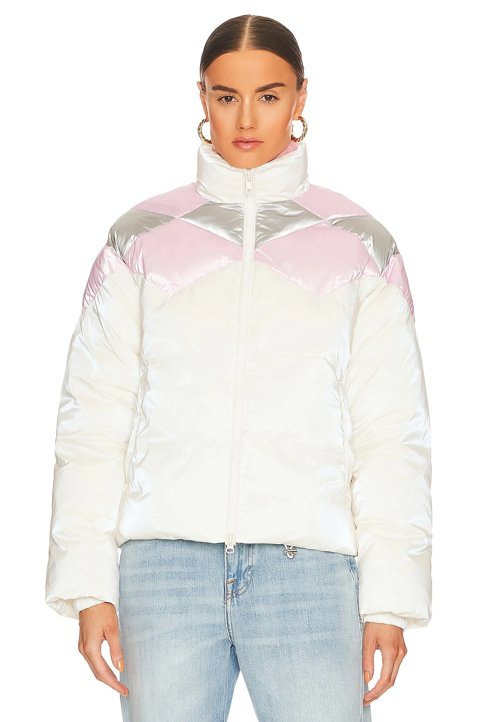 Juno Puffer Jacket Ivory Pastel 4 Juno Puffer Jacket Ivory Pastel - Image 2