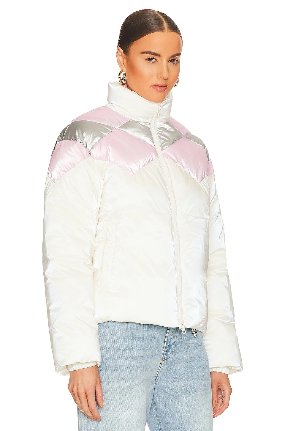 Juno Puffer Jacket Ivory Pastel 5 Juno Puffer Jacket Ivory Pastel - Image 3